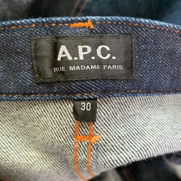 APC Job Trousers Jeans Contrast Men's 30 Dark Blue Denim Cargo Carpenter - Picture 6 of 7